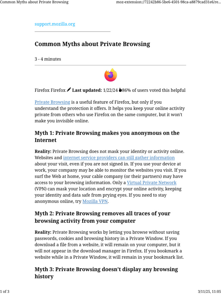 Common Myths About Private Browsing | PDF | Virtual Private Network ...