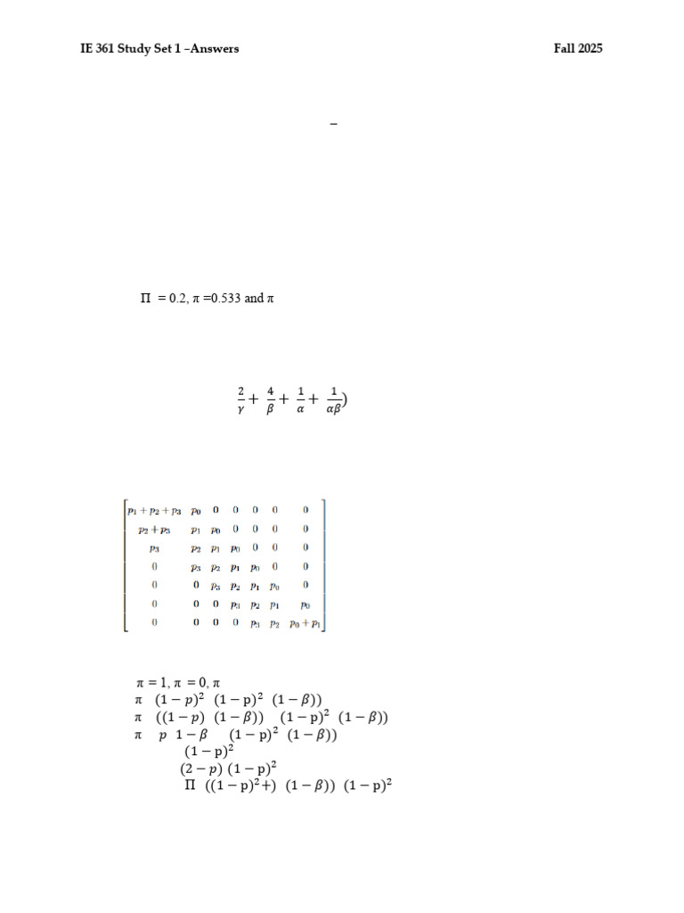 Fall25 361 StudySet1 Short Answers | PDF