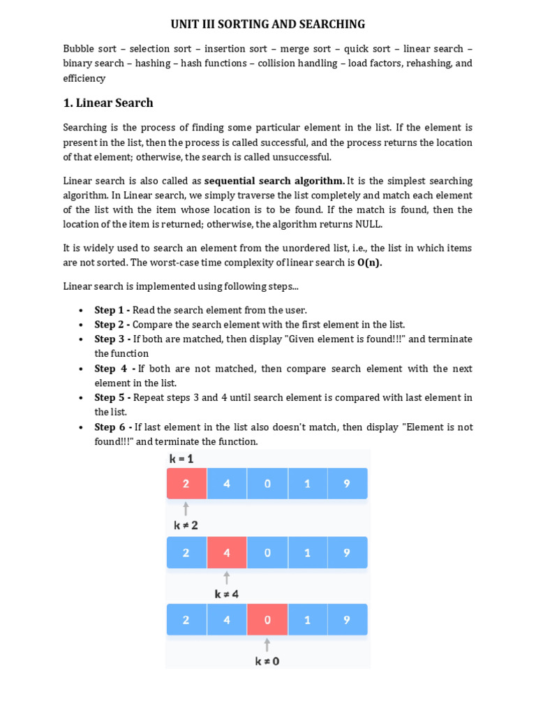Sorting and Searching (Updated) | PDF | Theoretical Computer Science ...