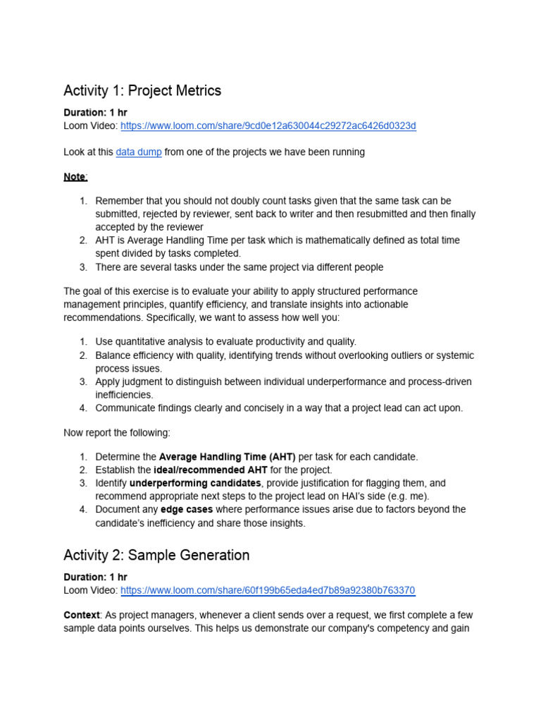 Operations Intern Assignment | PDF | Cognition