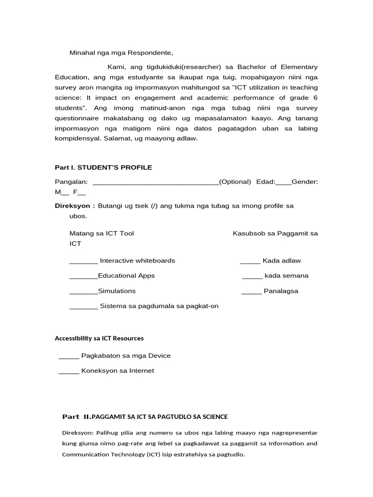 Research Questionnaire-wps Office | PDF