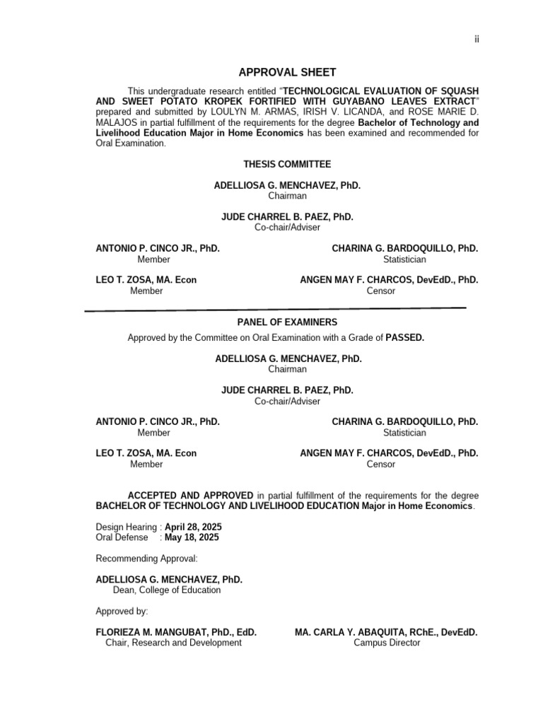 Approval Sheet New | PDF