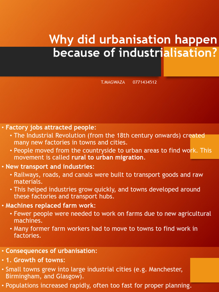 Why Did Urbanisation Happen Because of Industrialisation | PDF