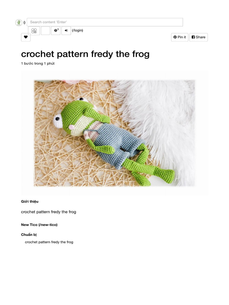 Crochet Pattern Fredy the Frog | PDF