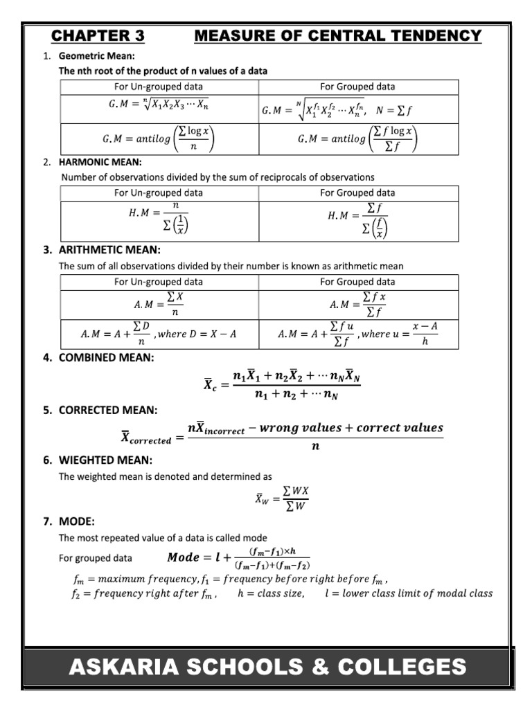 Stats All Formulas | PDF