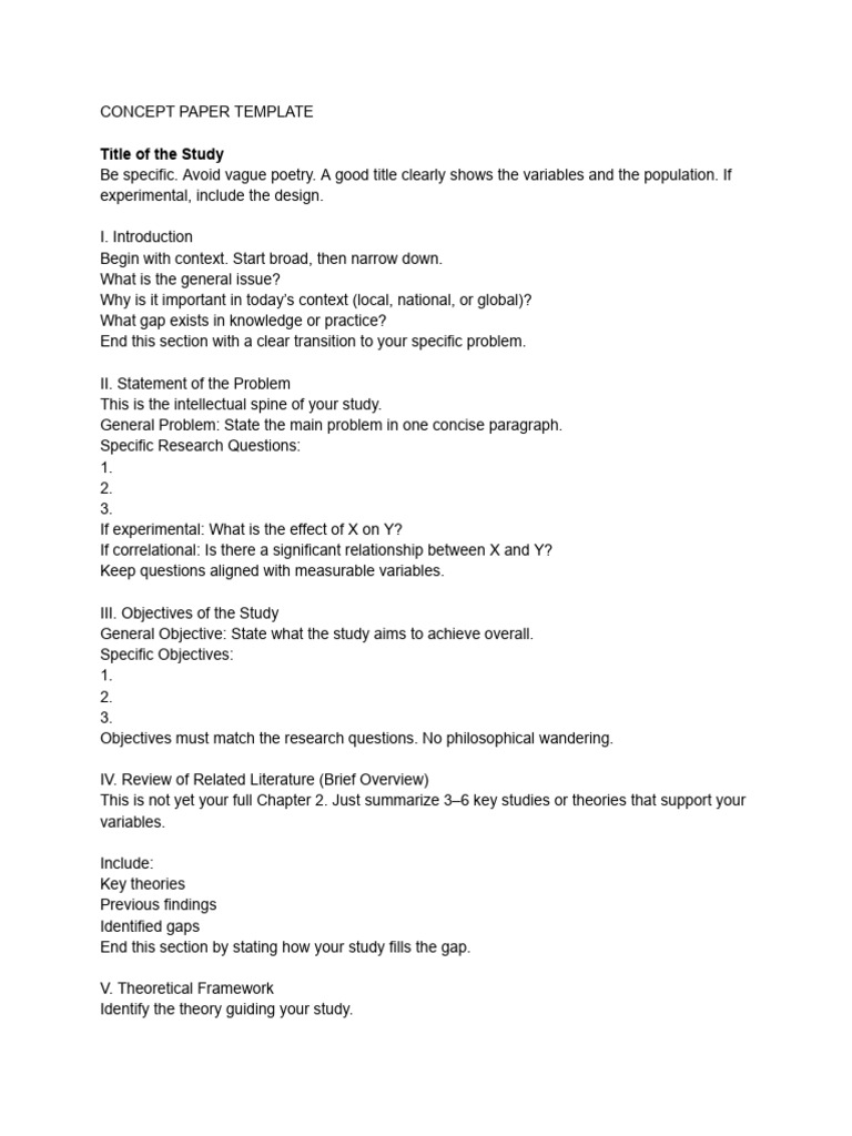 Concept Paper Template | PDF | Methodology | Evaluation Methods