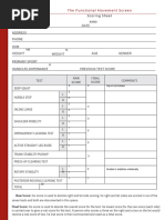 Functional Movement Screen Score Sheet | PDF