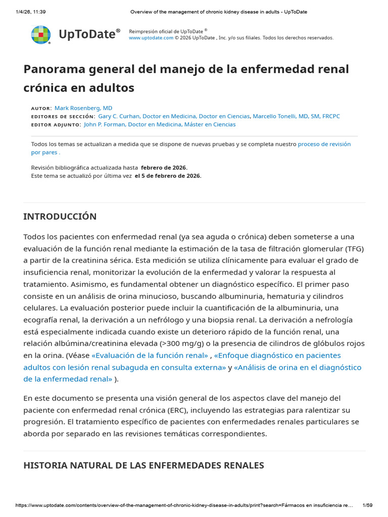 Overview of the Management of Chronic Kidney Disease in Adults ...