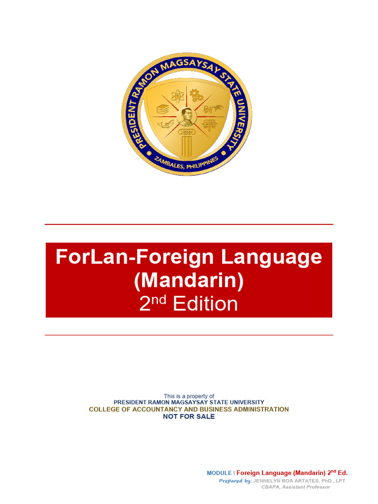 Foreign Language Mandarin Module Revised Edition | PDF | Pinyin | Tone ...