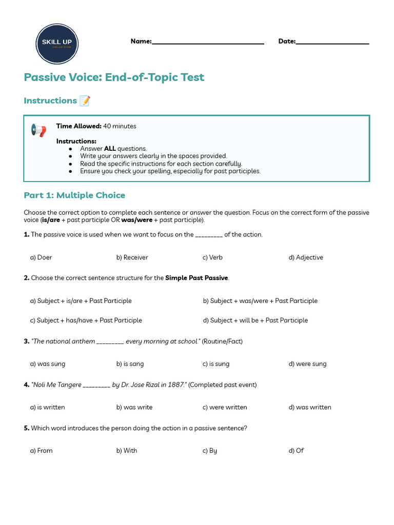 Passive Forms in Simple Present _ Simple Past_ is Done _ Was Done | PDF ...