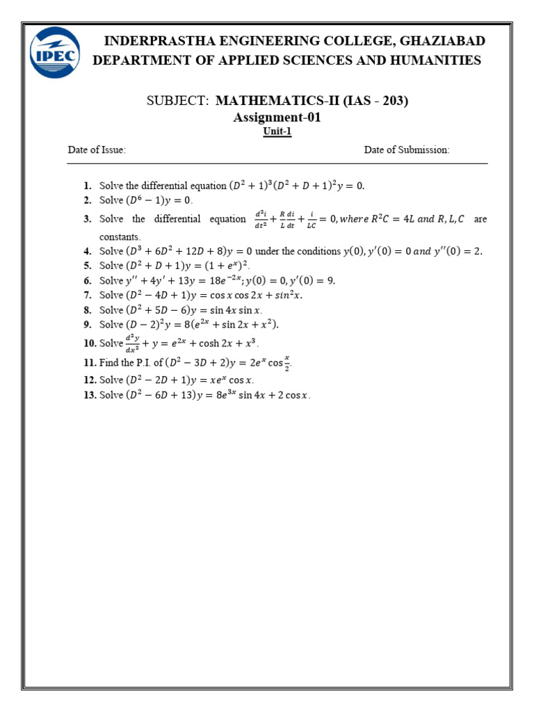 Maths Unit 1 Assignment 1 1 | PDF