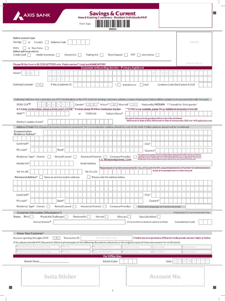 Download Account Opening Form | PDF