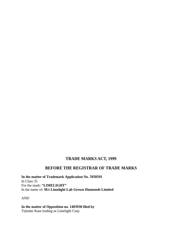 Affidavit Under Rule 46 Limelight Word | PDF | Affidavit | Trademark