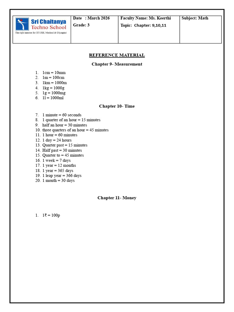 Reference Material Grade 3 | PDF