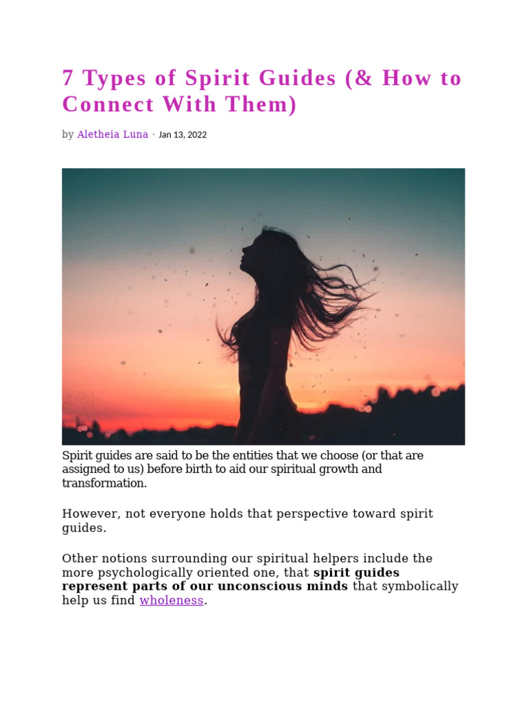 7 Types of Spirit Guides (& How to Connect With Them) | PDF | Ayahuasca ...