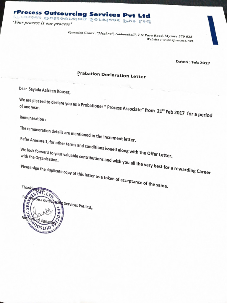 Probiation Letter | PDF