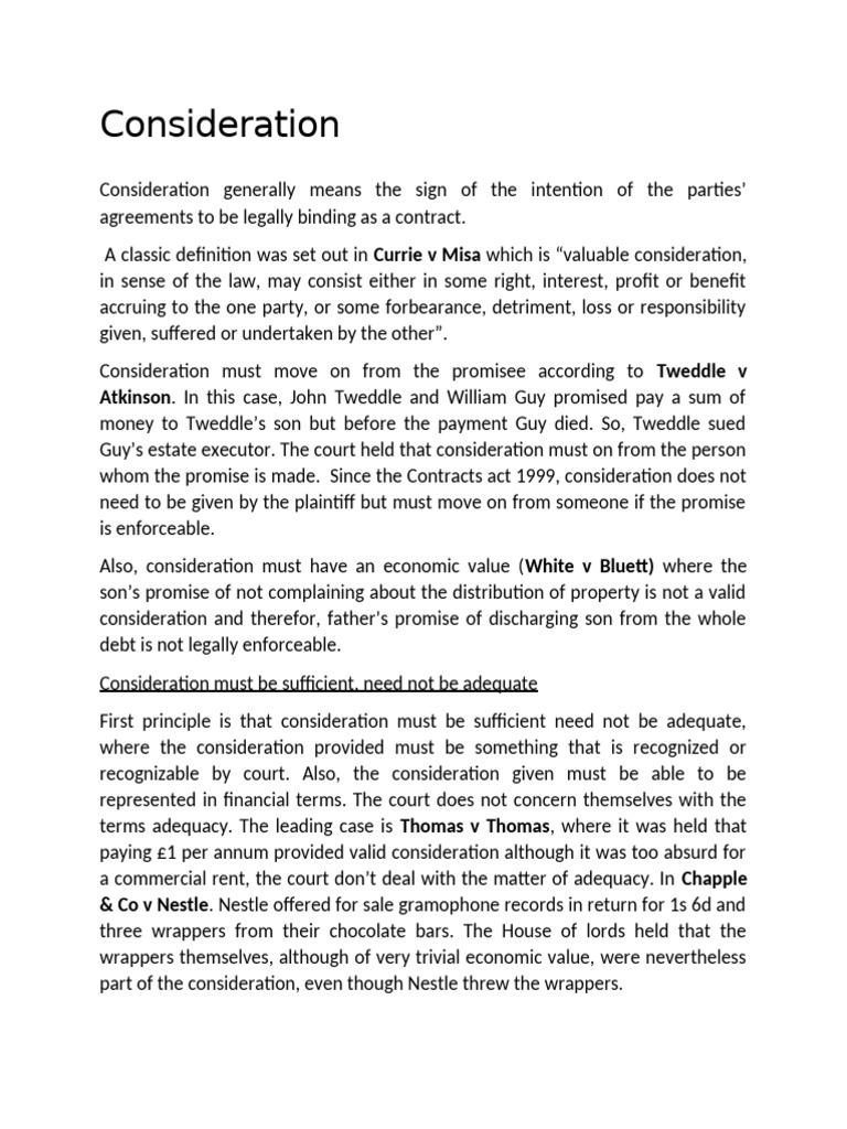 Consideration | PDF