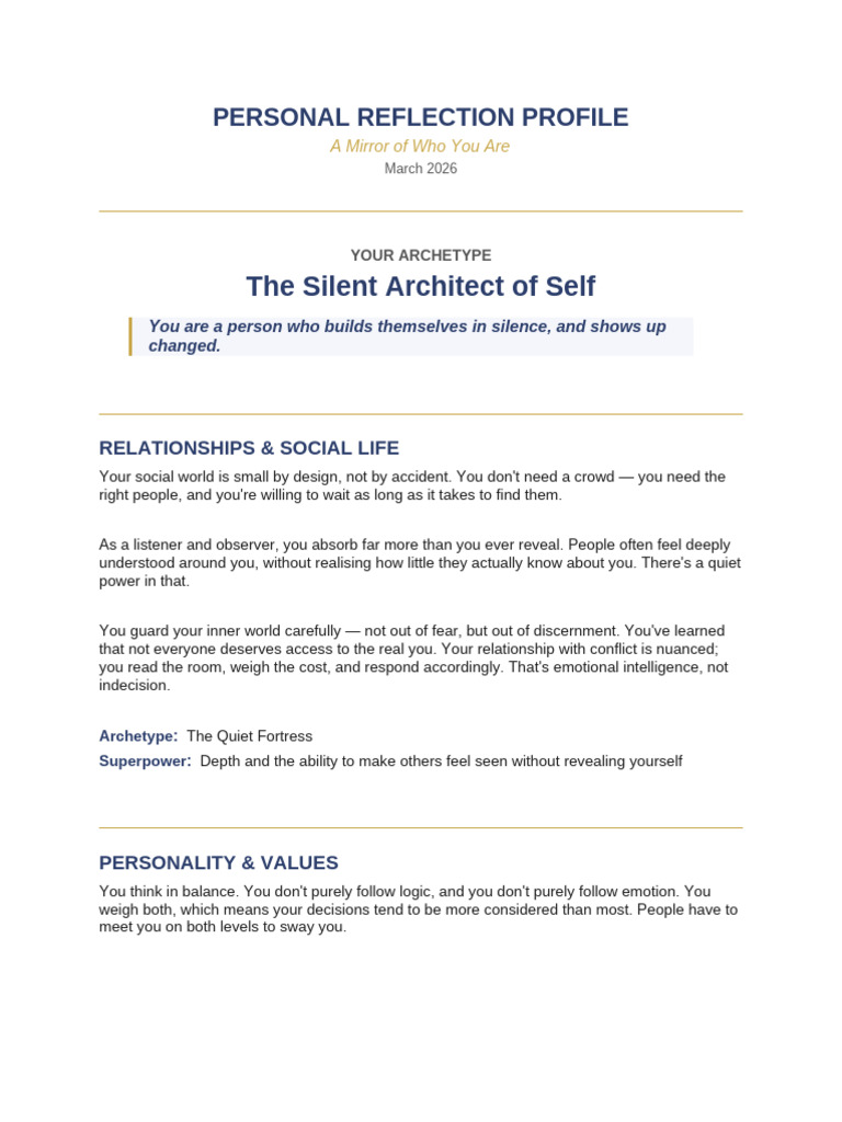 Personal Profile (1) | PDF | Behavioural Sciences | Cognition