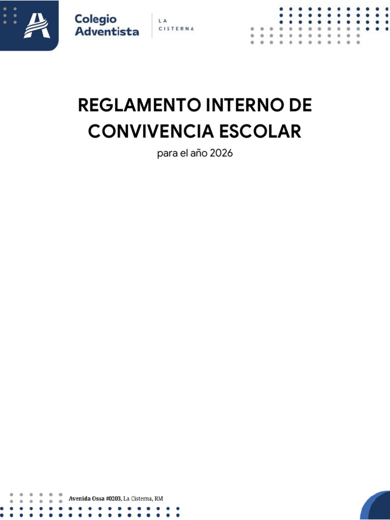 Reglamento Interno de Convivencia Escolar Coalc 2026 | PDF | Derechos ...