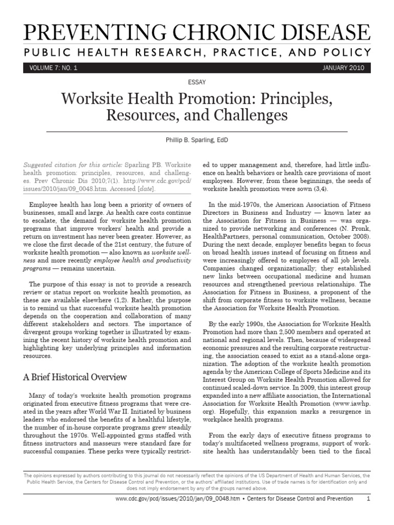 Worksite Health Promotion_Principles | PDF | Preventive Healthcare ...