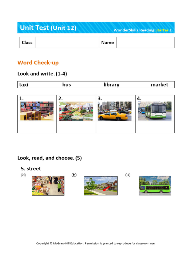 Unit Test_Starter 1_Unit 12 | PDF