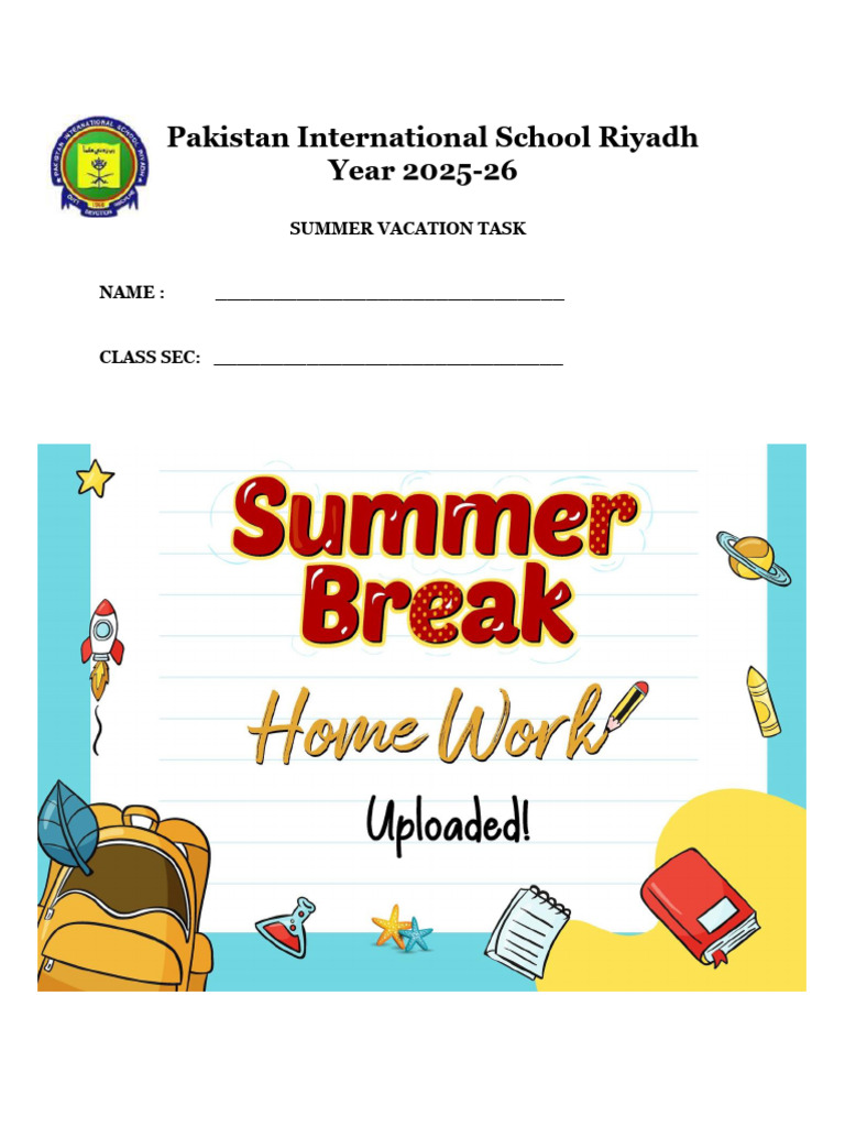 Grade 1 Summer Task 2025 | PDF | Allah | Plants