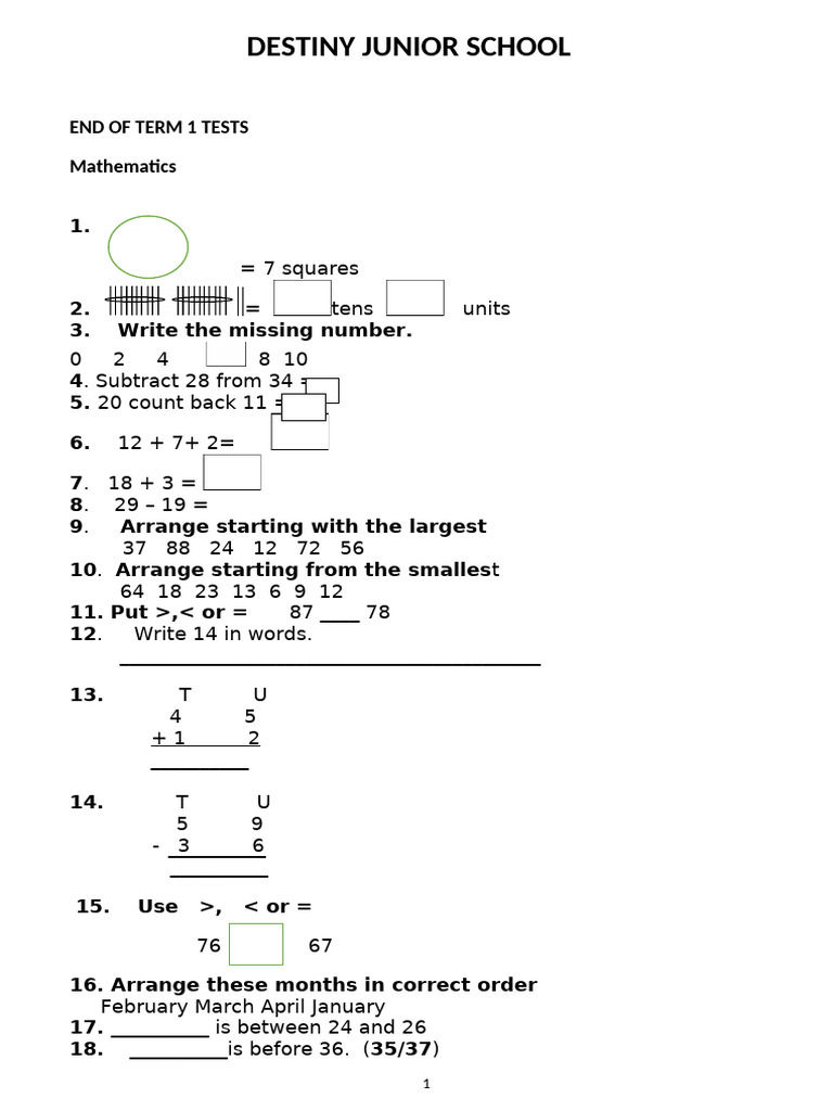 Grade 2 Mathematics Destiny Grade 2 | PDF