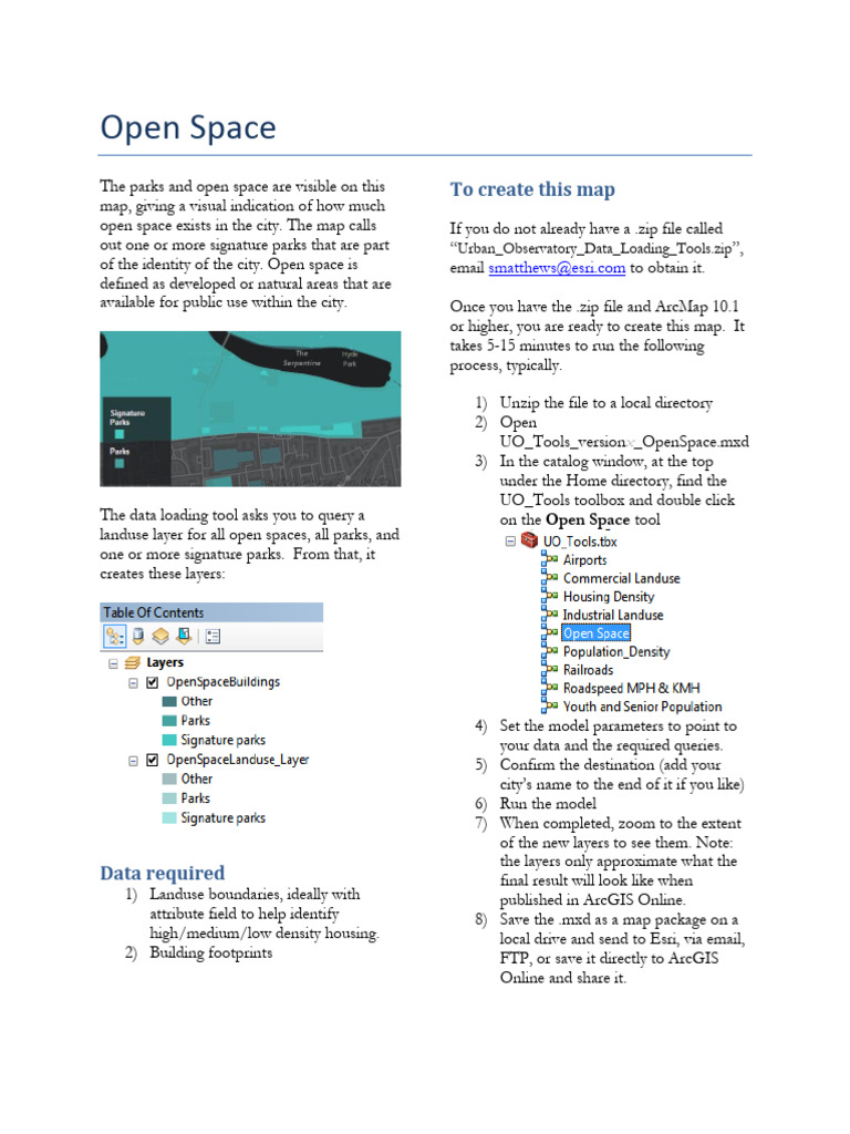 Definition - Open Space | PDF | Arc Gis | Data Management