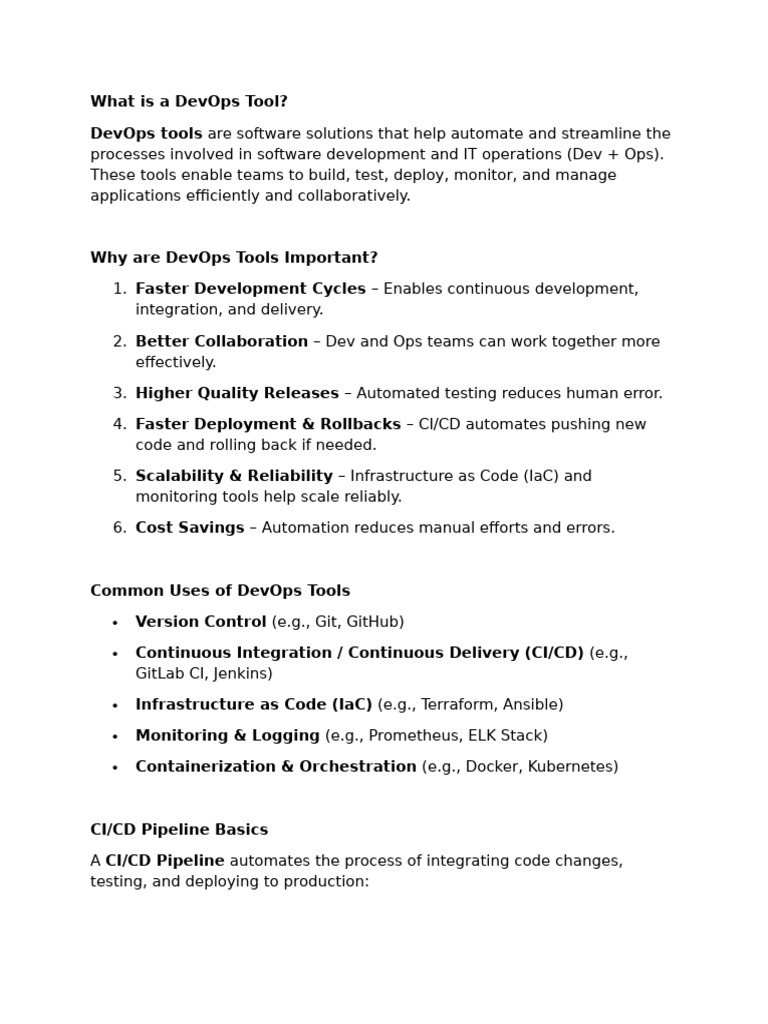 What is a DevOps Tool and its uses in the ecosystem | PDF | Information ...