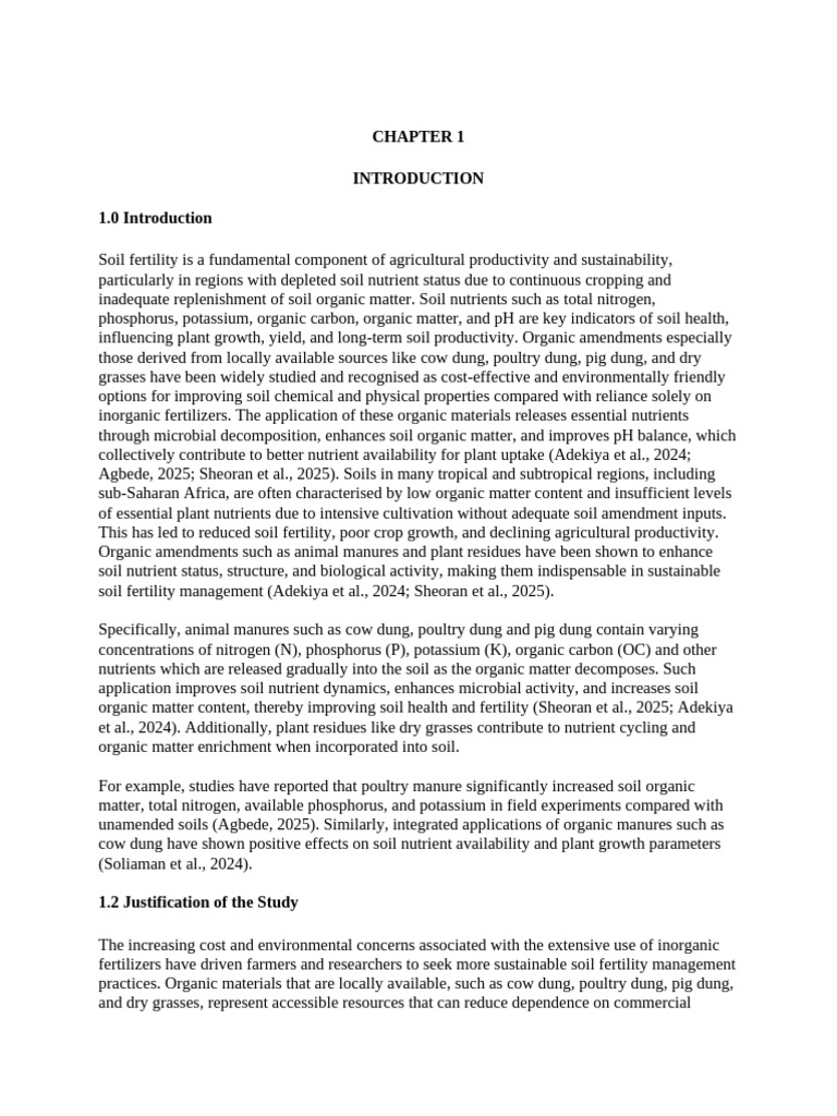 My Work | PDF | Manure | Soil