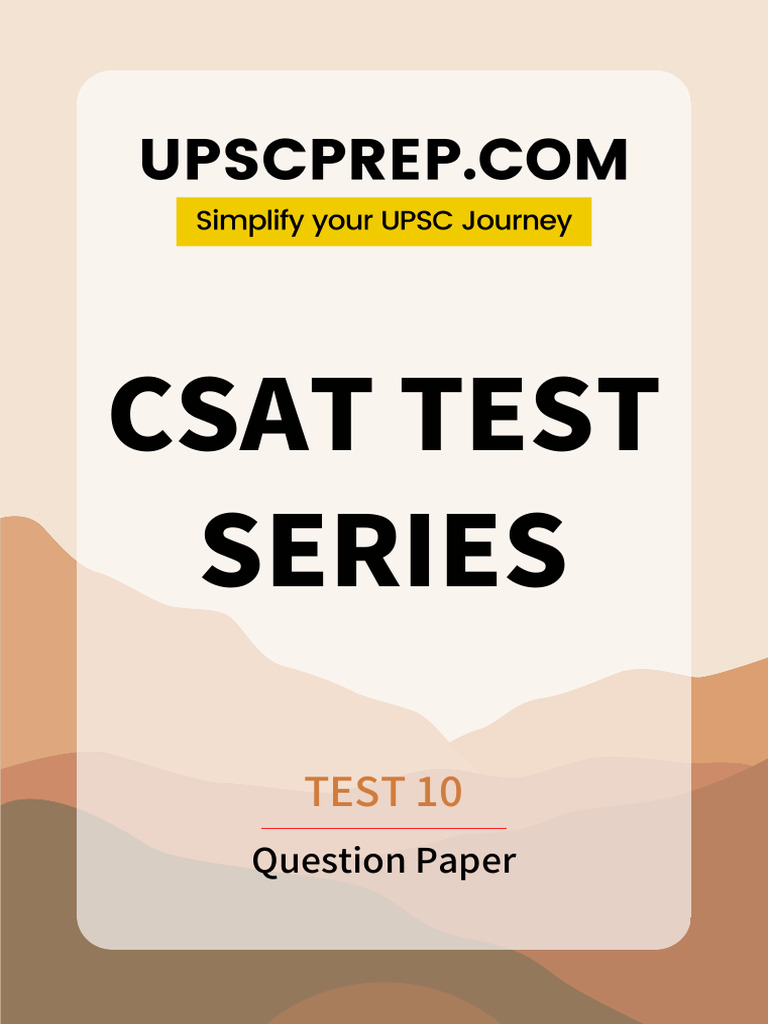 CSAT Full Length Test 10 - Question Paper | PDF