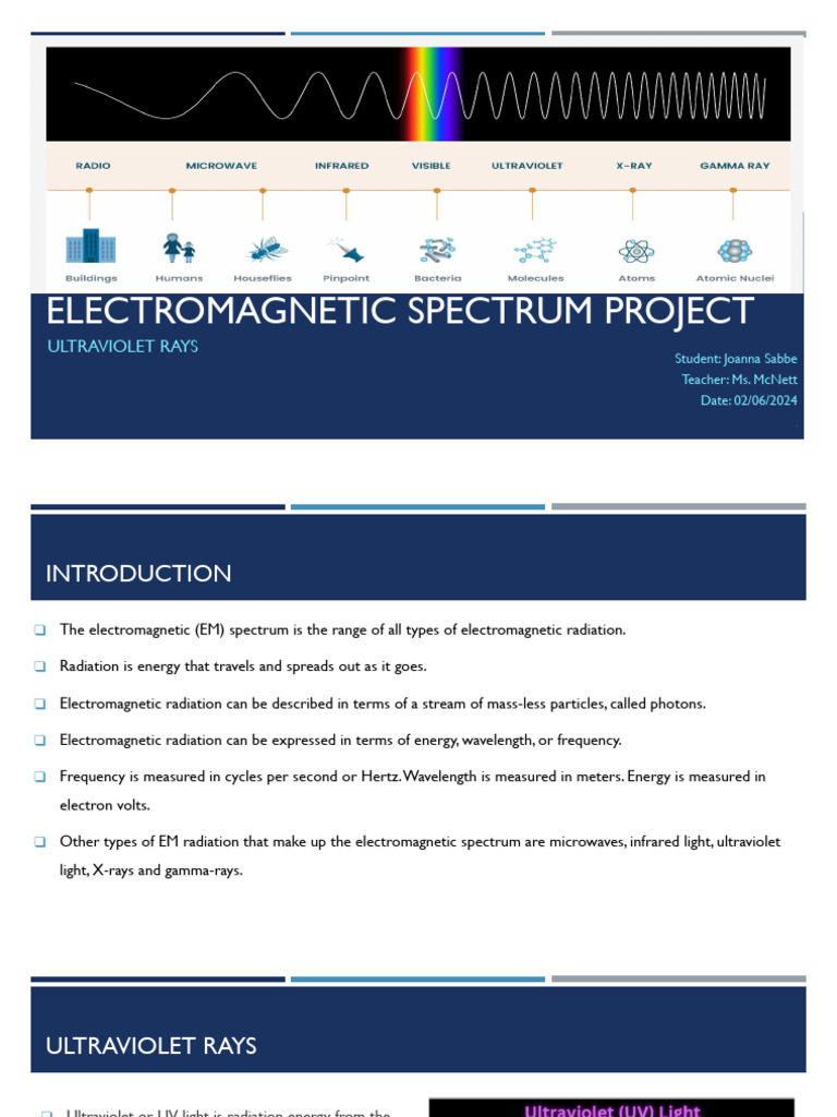 Electromagnetic Spectrum Project | PDF | Ultraviolet | Electromagnetic ...