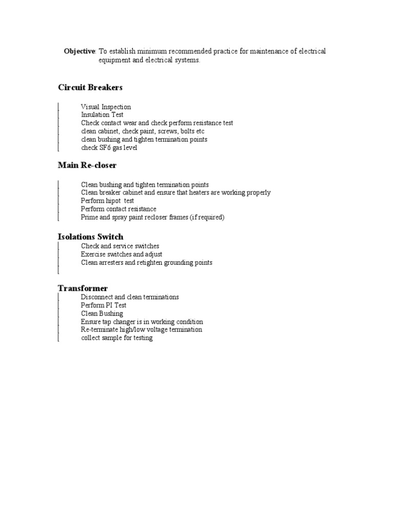 Electrical Equipment Maintenance Guide | PDF | Technology & Engineering