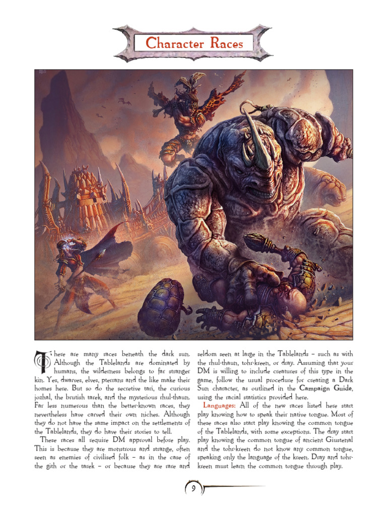 Additional Dark Sun Races_pdf | PDF | Predation