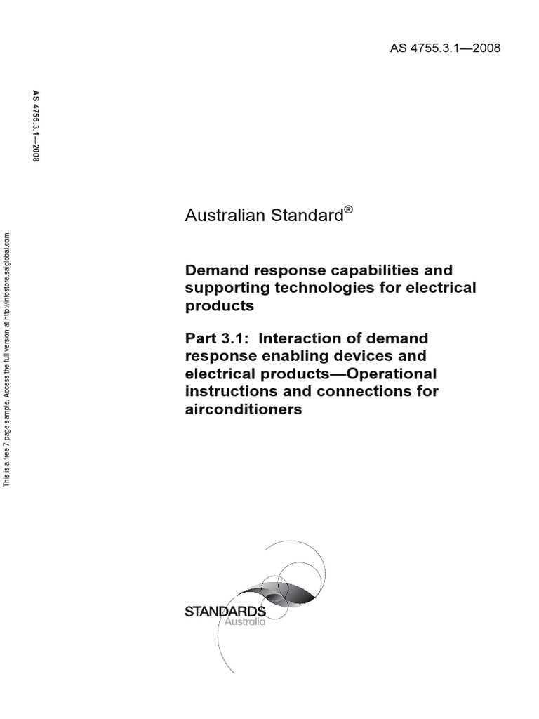 As 4755.3.1-2008 Demand Response Capabilities and Supporting ...