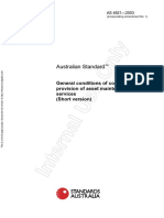 AS 4921-2003 (Reference Use Only) General Conditions of Contract For The Provision of Asset Maintenance and S PDF