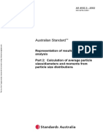 As 4932.2-2002 Representation of Results of Particle Size Analysis Calculation of Average Particle Sizes Diam