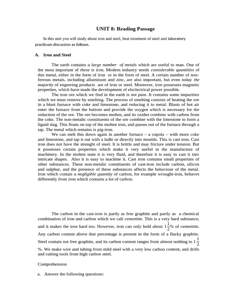 Heat Treament of Steel | PDF