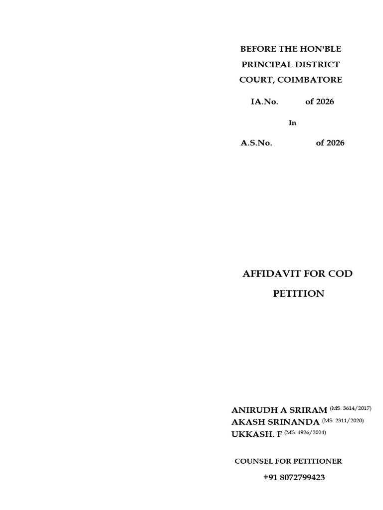 COD Affidavit | PDF