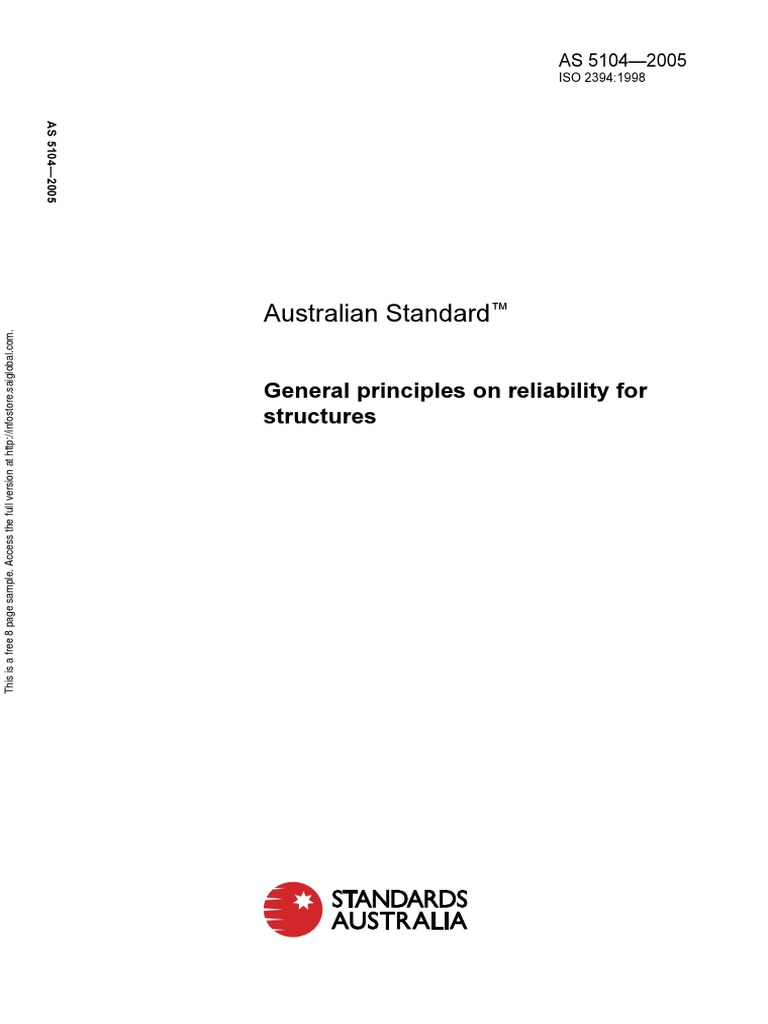 As 5104-2005 General Principles On Reliability For Structures | PDF ...