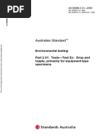 As 60068.2.31-2003 Environmental Testing Tests - Test Ec - Drop and Topple Primarily For Equiment-Type Specime