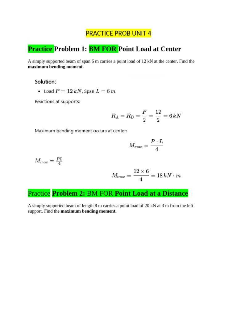 Unit 4 Practice Problem | PDF