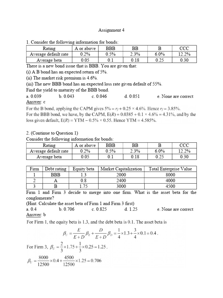 bai4 | PDF | Cost Of Capital | Beta (Finance)
