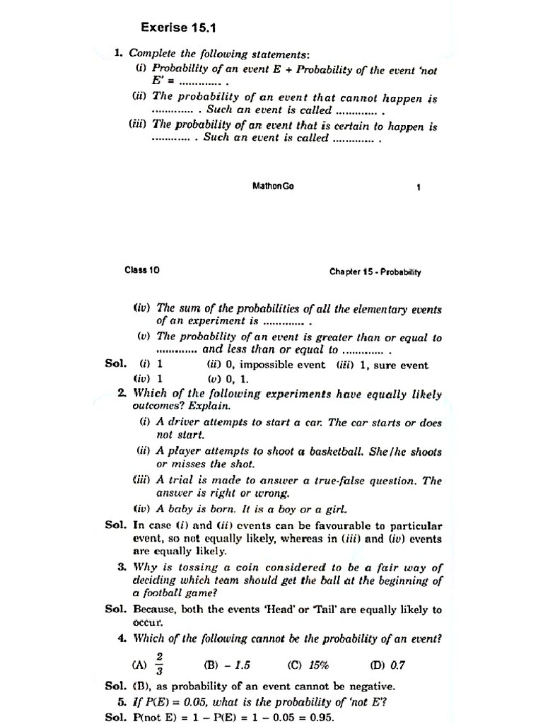 chapter 15 Probability | PDF