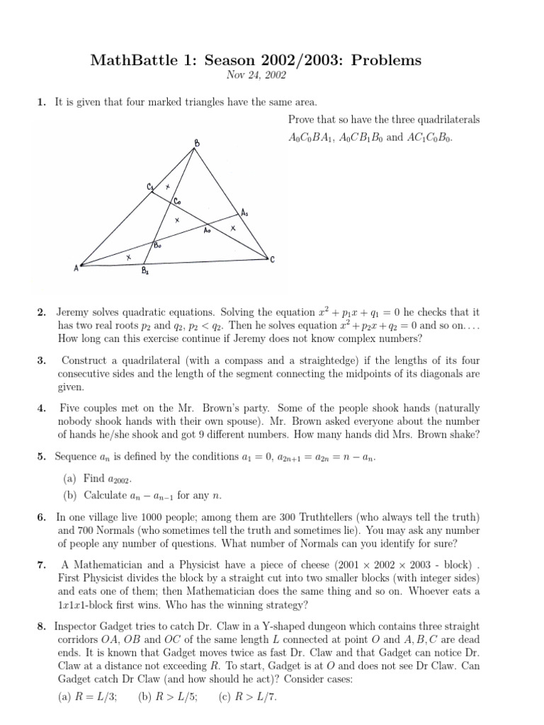 Math Battle 11 | PDF | Mathematical Concepts | Elementary Mathematics