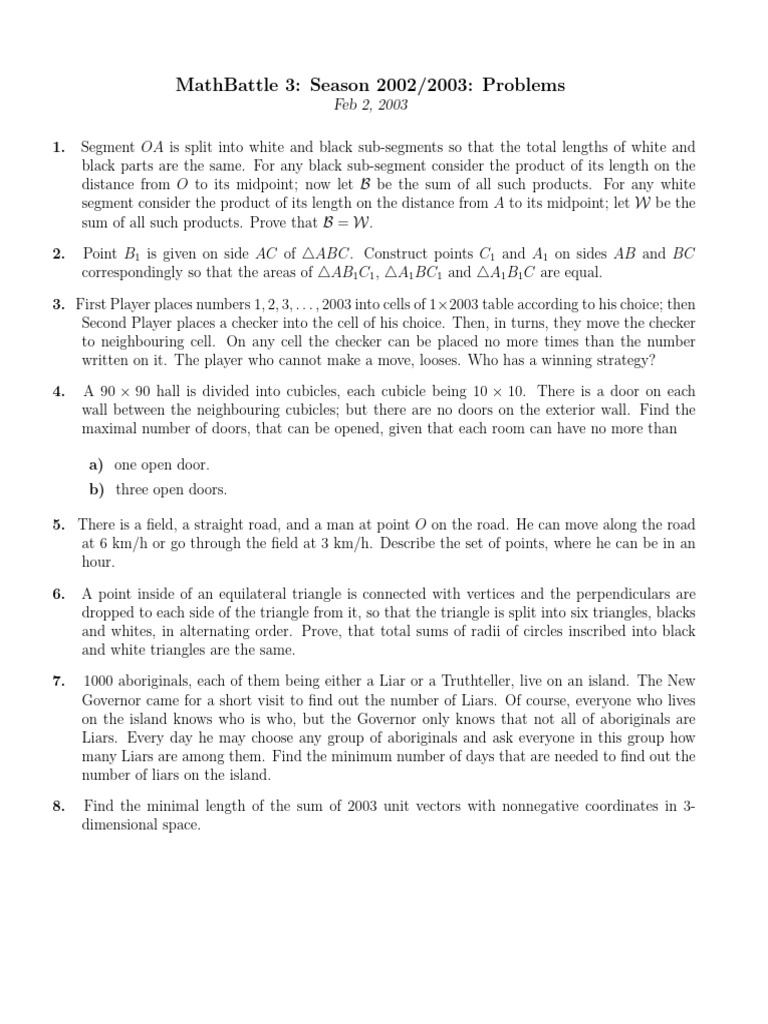 Math Battle 13 | PDF