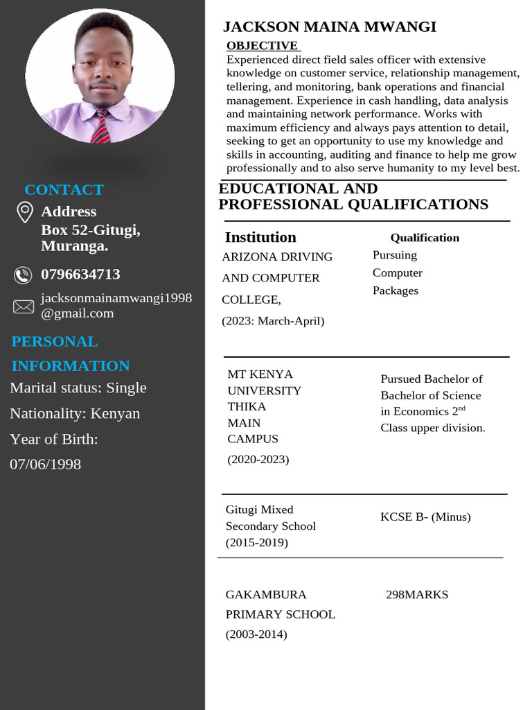 JACKSON MAINA C.V-1 | PDF