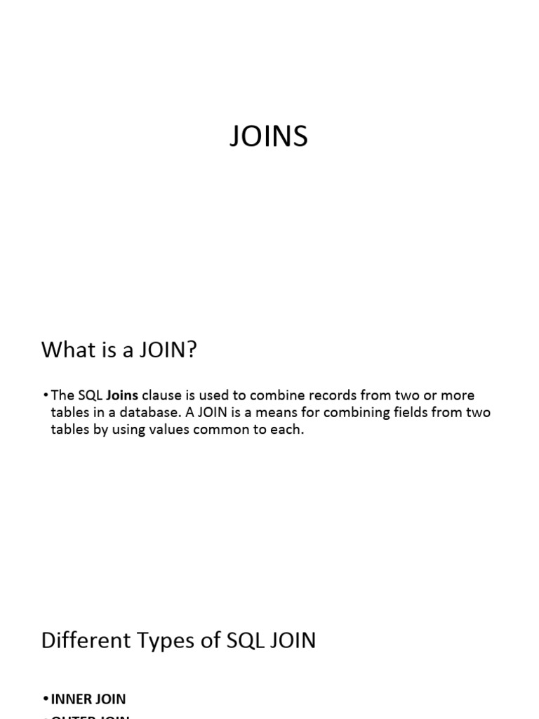Unit4(Joins) | PDF