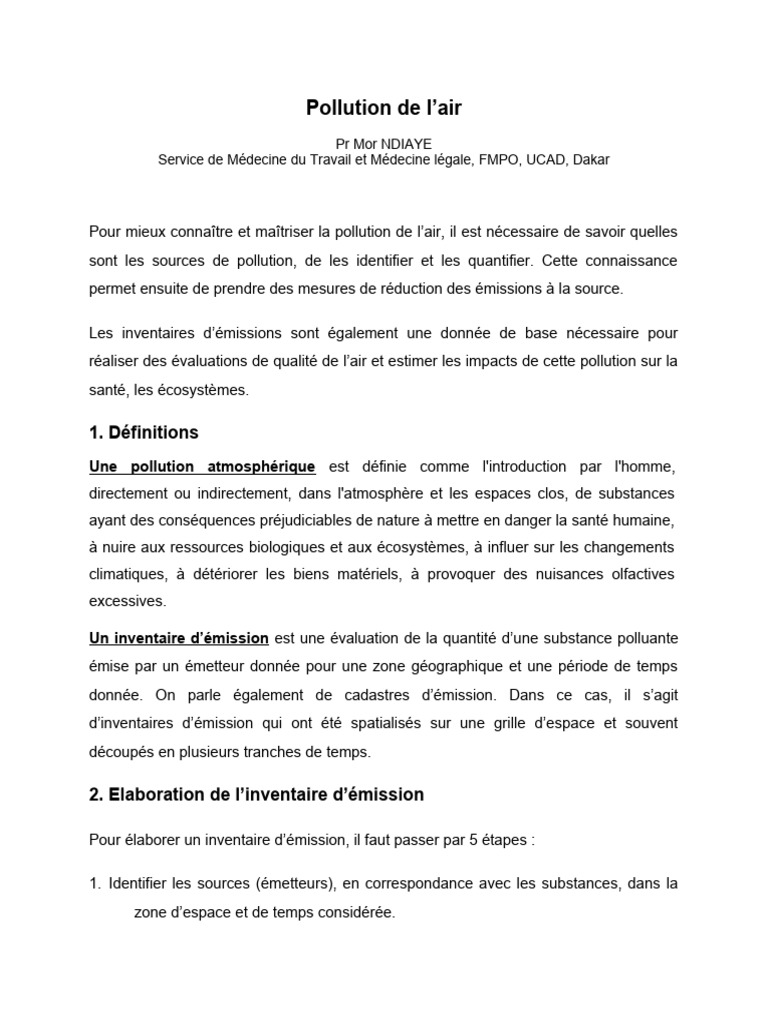 Pollution de L'air Eco Santé | PDF | la pollution | Pollution de l'air