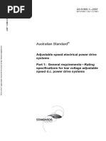 As 61800.1-2007 Adjustable Speed Electrical Power Drive Systems General Requirements - Rating Specifications